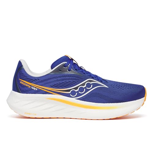 Saucony Men's Ride 18 Sneaker, Azurite/Peel, 9.5
