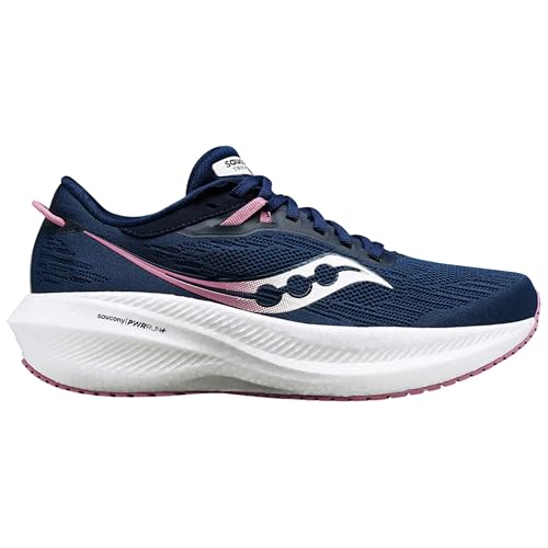 Saucony Women's Triumph 21 Sneaker, Navy/Orchid, 11