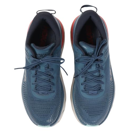 HOKA ONE ONE Mens Bondi 7 Textile Synthetic Real Teal Outer Space Trainers 7.5 US