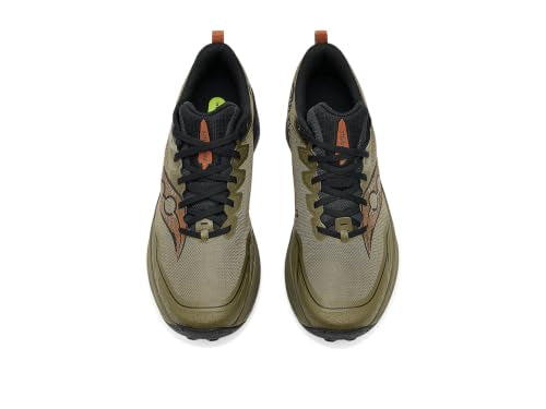 Saucony Men's Peregrine 16 Sneaker, Field/Black, 9.5