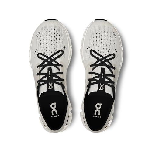 On Men's Cloud X 4 Sneakers, Ivory/Black, 12 Medium US