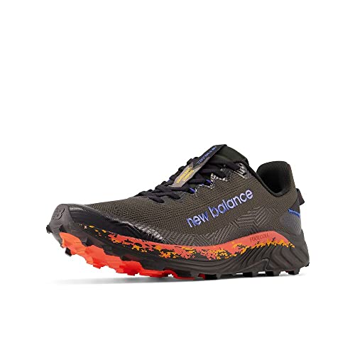 New Balance Men's FuelCell Summit Unknown V4 Trail Running Shoe, Blacktop/Neon Dragonfly, 7 M
