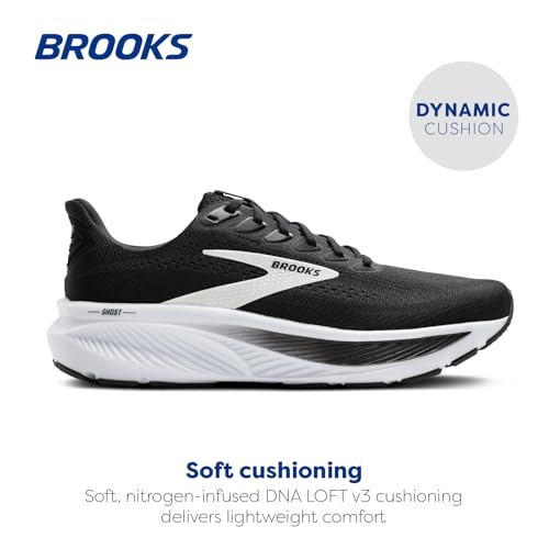 Brooks Women’s Ghost 17 Neutral Running Shoe - Black/Grey/White - 9 Medium
