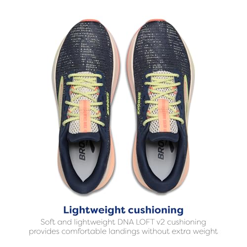 Brooks Women’s Revel Max Neutral Running & Walking Shoe - Indigo/Pastel/Quince - 7.5 Medium