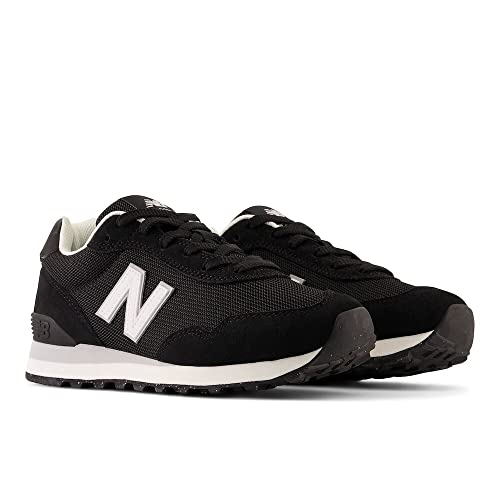 New Balance Women's 515 V3 Sneaker, Black/White/Aluminum Grey, 10
