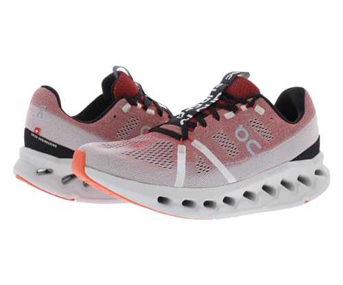 On Cloudsurfer Mens Shoes Size 9, Color: Auburn Bright/Frost-Red
