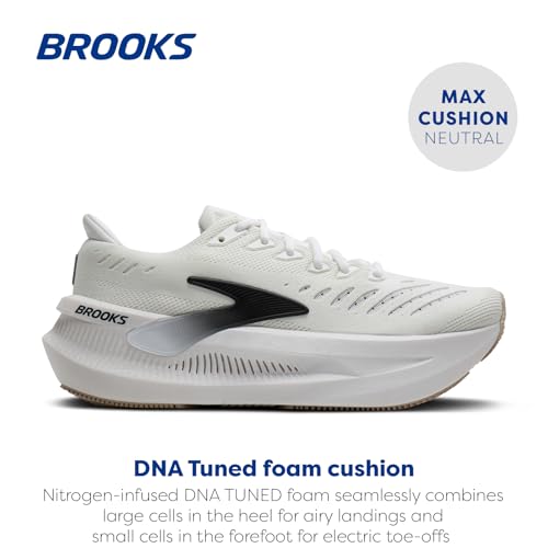 Brooks Men’s Glycerin Max 2 Neutral Running & Walking Shoe - White/Black/Chateau Gray - 10 Medium