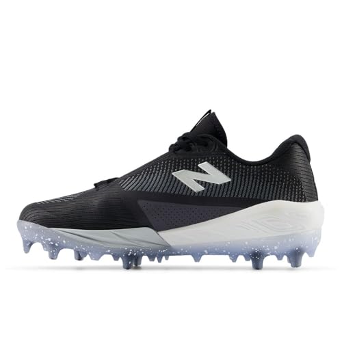 New Balance Men's FuelCell Comp V4 Baseball Shoe, Black/White, 10 M