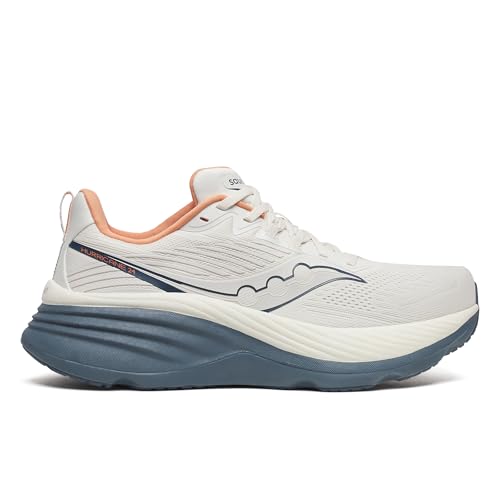 Saucony Men's Hurricane 24 Sneaker, Vanilla/Dusk, 10