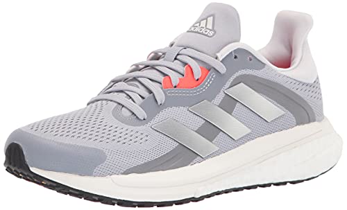 adidas Womens Solar Glide 4 ST Halo Silver/Crystal White/Solar Red 8