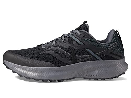 Saucony Men's Ride 15 Tr Trail Running Shoe, Black/Charcoal, 9.5