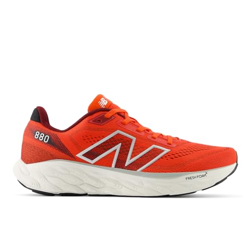 New Balance Men's Fresh Foam X 880 V14 Running Shoe, Neo Flame/Mercury Red/Sea Salt, 8 M
