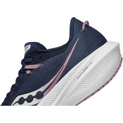 Saucony Women's Triumph 21 Sneaker, Navy/Orchid, 11