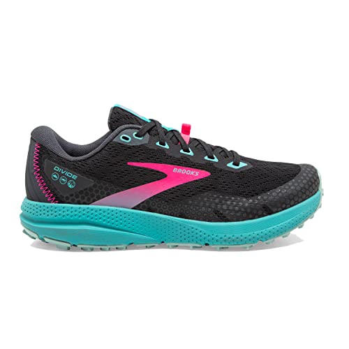 Brooks Women’s Divide 3 Trail Running Shoe - Pearl/Blue Coral/Pink - 8.5 Medium