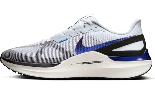 Nike Structure 25 Men's Road Running Shoes (HV5222-100, White/Black/Sail/Photo Blue) Size 11.5