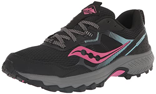 Saucony womens Excursion Tr16 Trail Running Shoe, Black/Fuchsia, 8.5 US