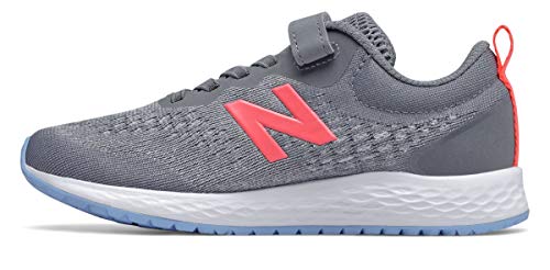 New Balance Kid's Fresh Foam Arishi V3 Alternative Closure Running Shoe, Gunmetal/Tahitian Pink/Team Carolina, 7 W US Big Kid (8-12 Years)