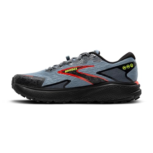 Brooks Men’s Divide 5 Trail Running Shoe - Citadel/Ebony/Lime - 10 Medium