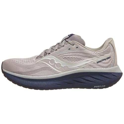 Saucony Men's Ride 18 Sneaker, Dove/Navy, 11