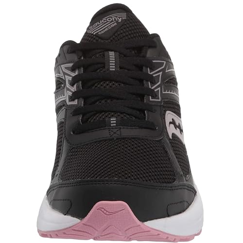 Saucony Women's Cohesion 14 Running Shoe, Black/Pink, 10.5 Wide