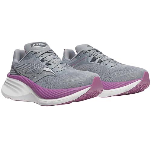 Saucony Women's Hurricane 24 Sneaker, Flint/Viola, 10.5