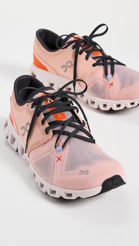 On Women's Cloud X 3 Sneakers, Rose/Sand, Pink, 7.5 Medium US