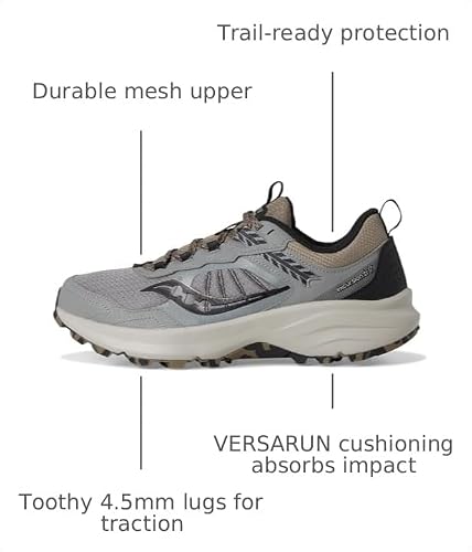 Saucony Men's Excursion Tr17 Sneaker, Cinder/Bark, 12