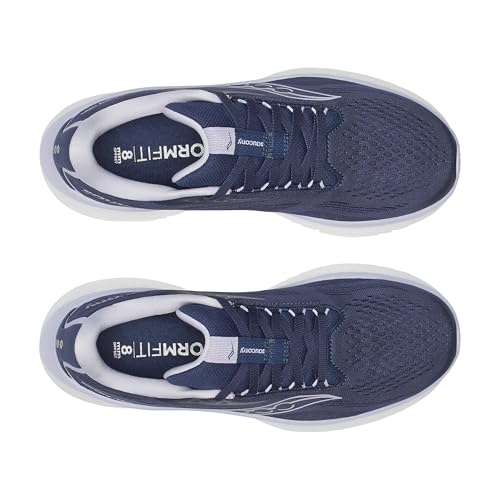 Saucony Women's Ride 18 Sneaker, Navy/Aster, 9.5