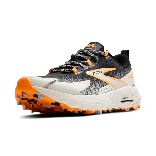 Brooks Men’s Cascadia 18 Mountain Trail Running Shoe - Black/Blue Wash/Orange - 11.5 Medium