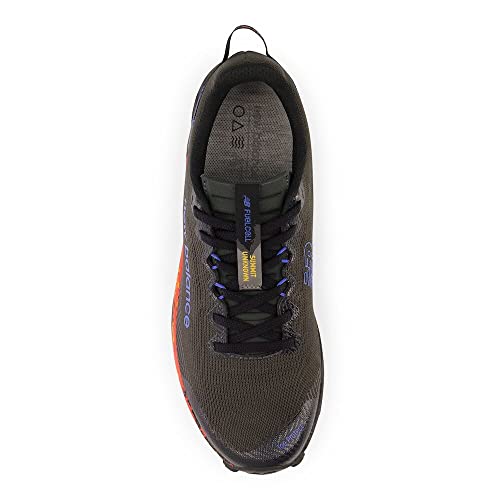 New Balance Men's FuelCell Summit Unknown V4 Trail Running Shoe, Blacktop/Neon Dragonfly, 7 M