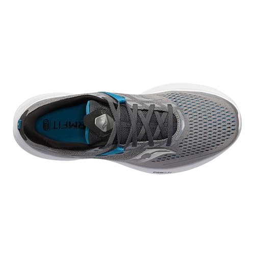 Saucony Men's Ride 15 Sneaker, Alloy/Topaz, 11