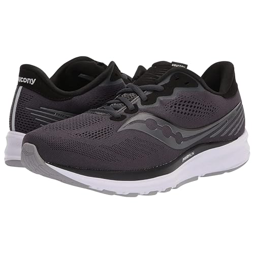 Saucony Men's Ride 14 Sneaker, Charcoal/Black, 8.5