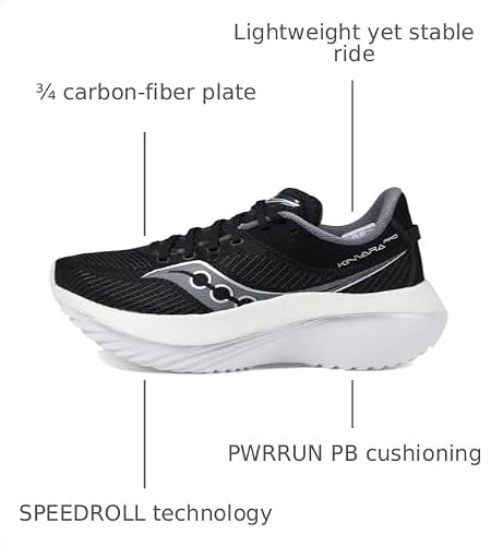 Saucony Women's Kinvara Pro Sneaker, Black/White, 10
