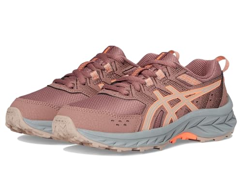 ASICS Kid's PRE Venture 9 Grade School Trail Running Shoes, 6.5, Rubble RED/Fawn