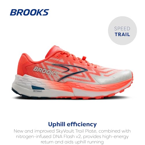 Brooks Women's Catamount 4 Speed Trail Running Shoe - Bit of Blue/Flame/Legion Blue - 7.5 Medium