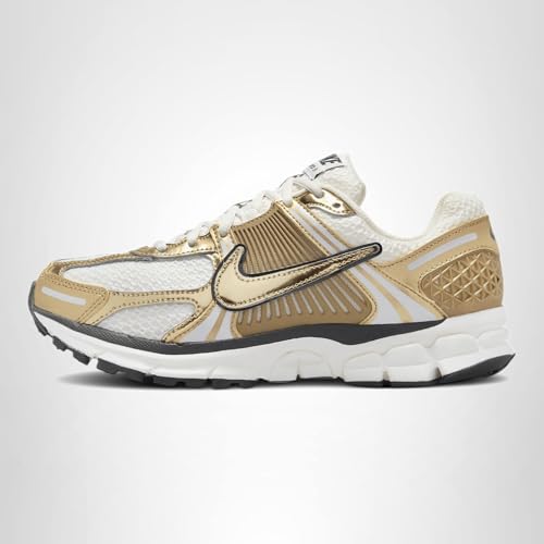 Nike Women's Zoom Vomero 5 Gold Sneakers, Photon Dust/Gold/Gridiron/Sail, 7 Medium US