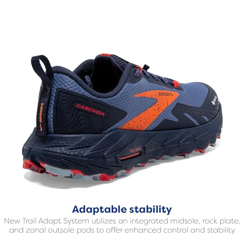 Brooks Women’s Cascadia 17 GTX Waterproof Trail Running Shoe - Navy/Bittersweet/Peacoat - 12 Medium