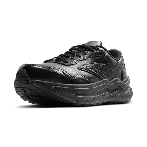 Brooks Men’s Ghost Max Suede/Leather Neutral Running & Walking Shoe - Black/Black - 11.5 Medium