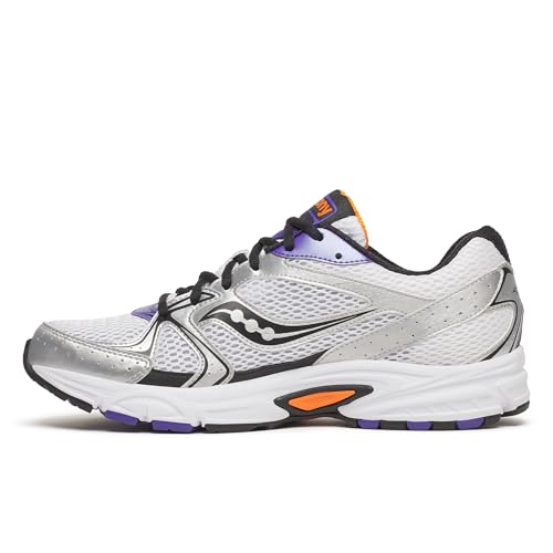 Saucony Unisex Ride Millennium Running Shoe, White/Purple, 13