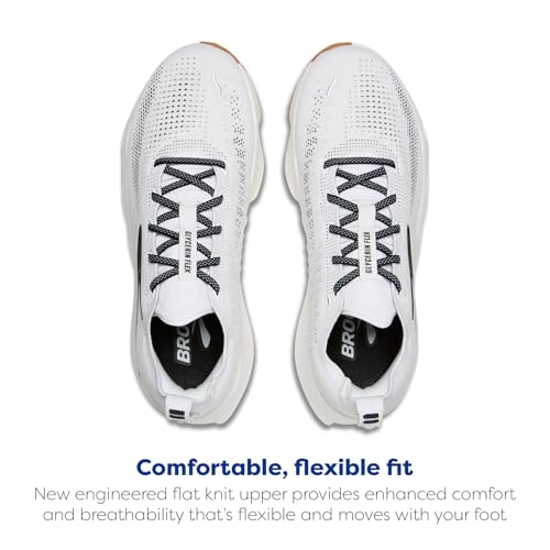 Brooks Men’s Glycerin Flex Neutral Running & Walking Shoe - White/Black/Gum - 9 Medium