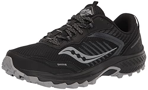Saucony Men's Excursion TR15 Trail Running Shoe, Black/Shadow, 12