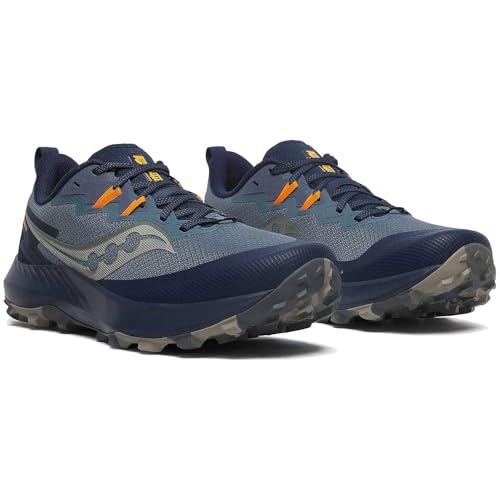Saucony Men's Peregrine 14 Sneaker, Dusk/Navy, 7