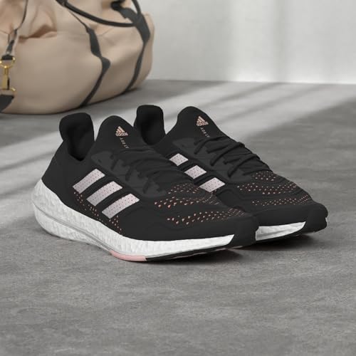 adidas Women's Ultraboost 22, Black/Clear Orange/Crystal White, 8