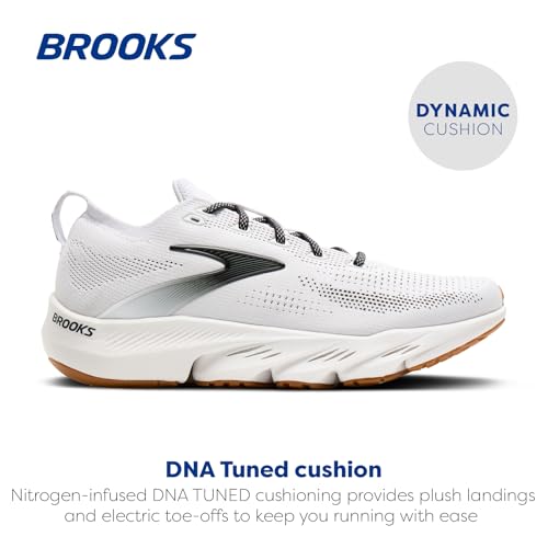 Brooks Men’s Glycerin Flex Neutral Running & Walking Shoe - White/Black/Gum - 9 Medium
