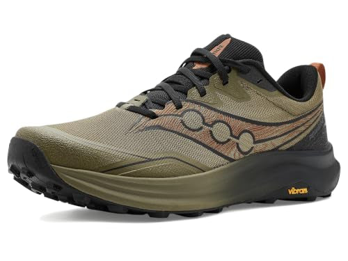 Saucony Men's Peregrine 16 Sneaker, Field/Black, 10.5