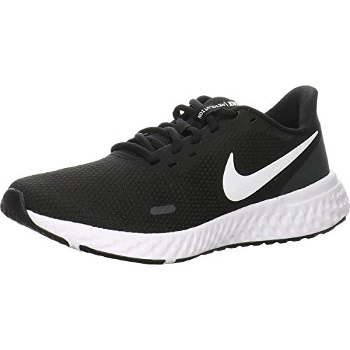 Nike Women's Women's Nike Revolution 5 Athletic Shoe, Black/White-Anthracite, 5 Regular US