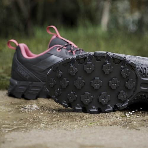 adidas Women's Terrex Rockadia Trail Running, Carbon/Black/Pure Turbo, 7.5