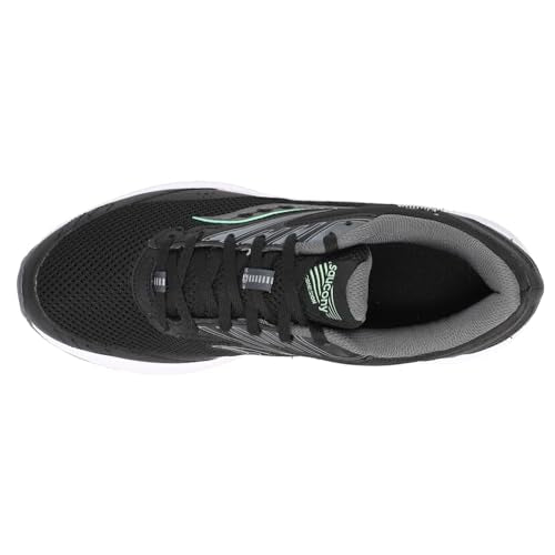 Saucony Women's Cohesion 15 Running Shoe, Black/Meadow, 7.5