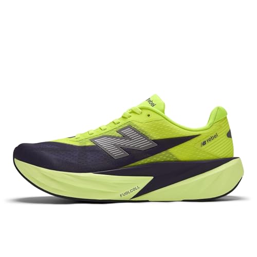 New Balance Men's FuelCell Rebel V5 Running Shoe, Alkaline Green/Boysenberry, 10.5