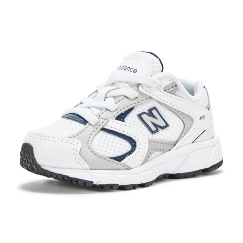 New Balance Kid's 408 V1 Bungee Sneaker, Nb 103 White/Natural Indigo, 13 W Little Kid - product image